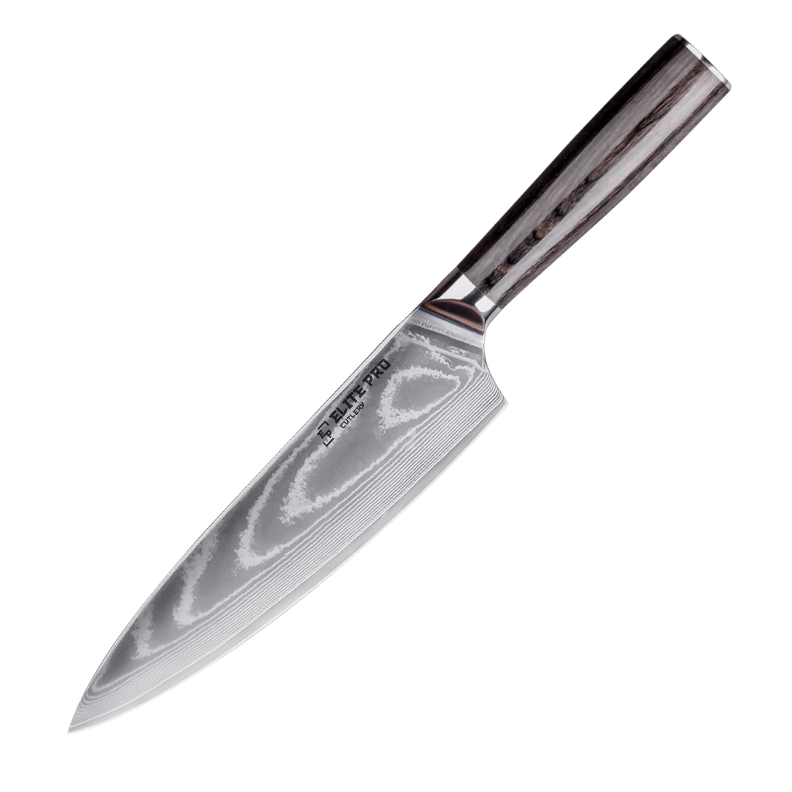 Elite Pro Cutlery Professional Kitchen Knives made with Black Pakka Wood Handle