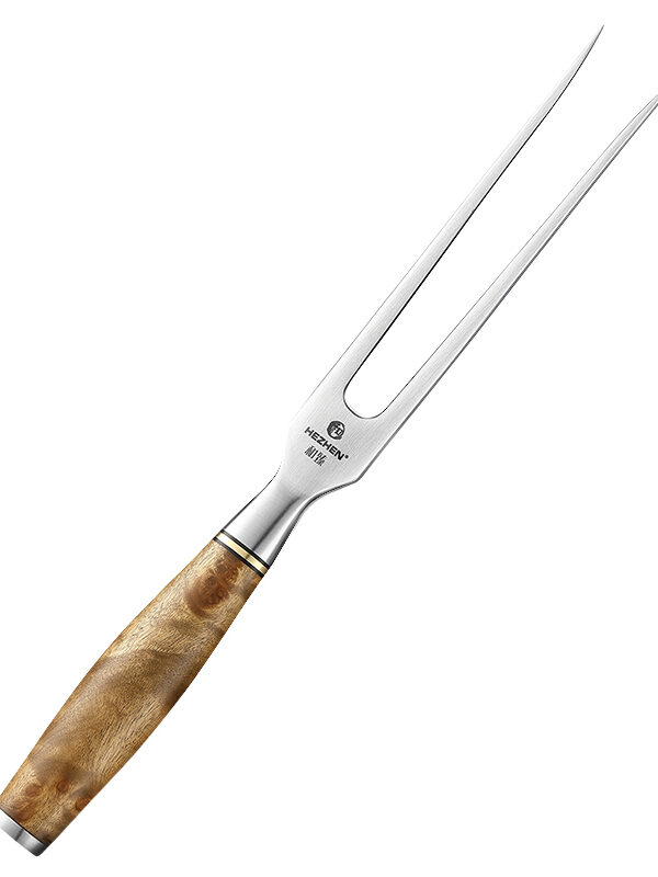 HEZHEN Forged Carving Fork (B30-DRC) with sharp and durable tines for stable carving.