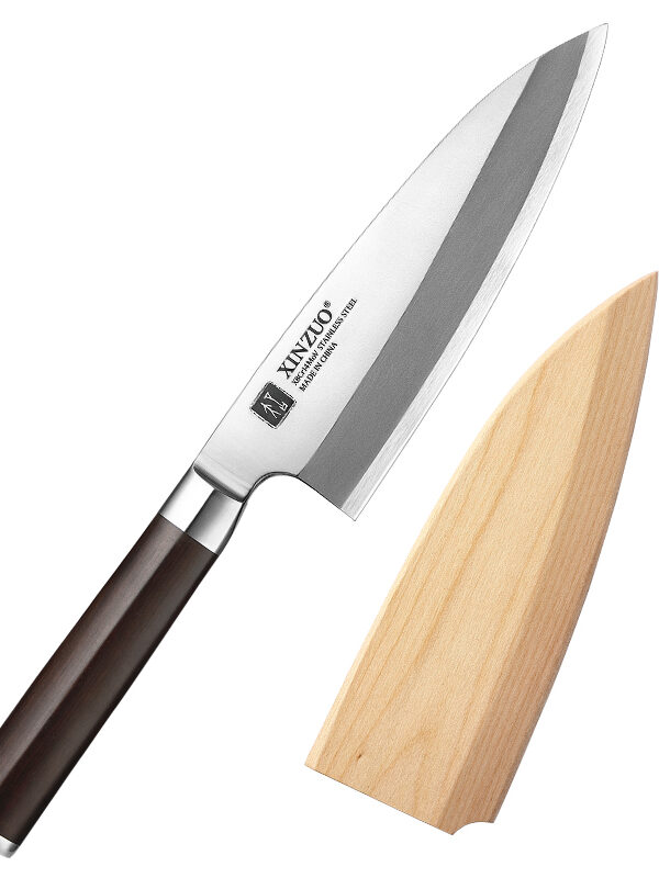 XINZUO 7″ Deba Knife (SE-180) designed for filleting and slicing tasks.