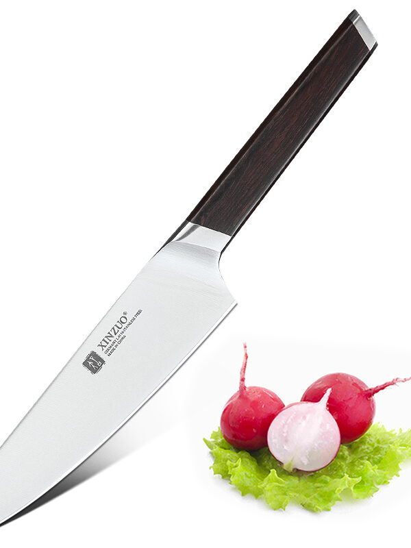 XINZUO 5.1″ Utility Knife (B5S-WY) made with German Steel 1.4116 for versatile slicing tasks.