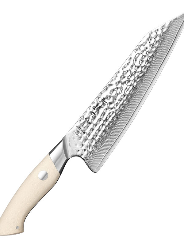 HEZHEN 8.5″ Chef Knife (B38H-CS) made with 67 layers Damascus steel, designed for professional kitchen tasks.