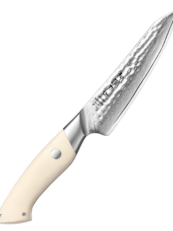HEZHEN 5.1″ Utility Knife (B38H-WY) made with 67 layers Damascus steel for versatile slicing tasks.