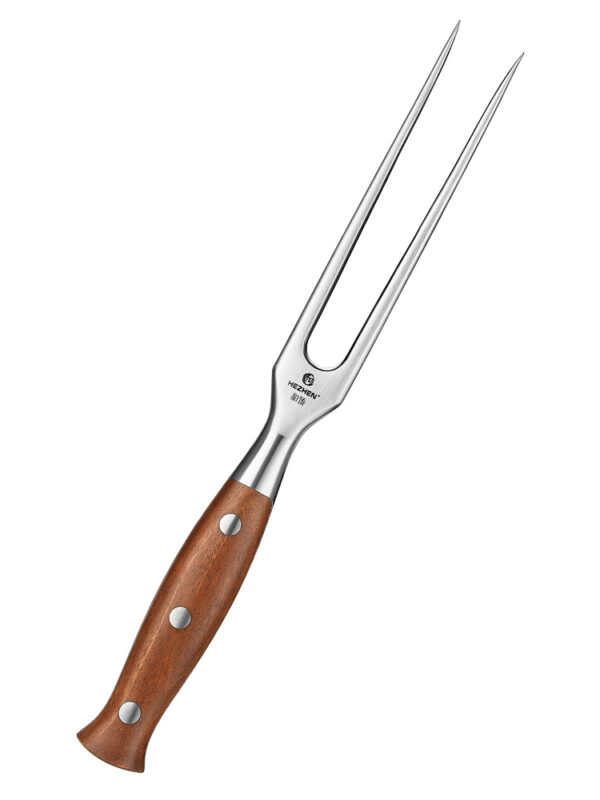 HEZHEN Forged Carving Fork (X02-DRC) crafted for precision and comfort during meat carving.