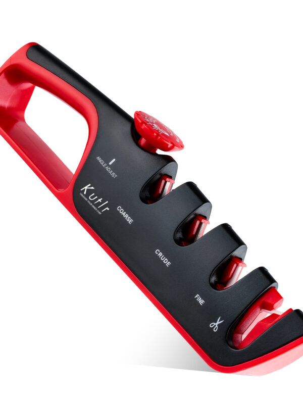 KUTLR Professional 4-Slot V-Shaped Knife Sharpener – Adjustable 14°–24°, Tungsten Carbide, Diamond & Ceramic Sharpening Heads, Anti-Slip ABS Base (RS-172)