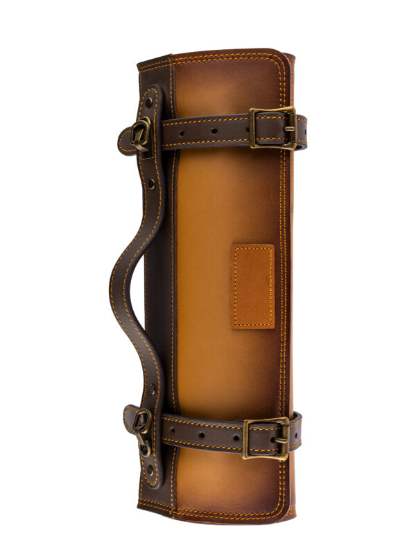 KUTLR Genuine Cow Leather Knife Roll Bag – 6 Knife Slots & Zippered Pouch "No Knives" (DB-001)