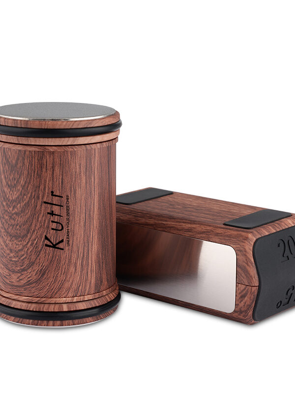 KUTLR Rolling Knife Sharpener – 600/1200 Grit Diamond Grinding Disc & Ceramic Honing Disc, Imitated Wood Handle (RS-170)