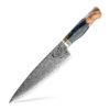 KUTLR 7.6″ Chef Knife, 67-layer Damascus Steel, Solidified Wood +Resin + Mosaic Pin Handle (DMS-122A-G)