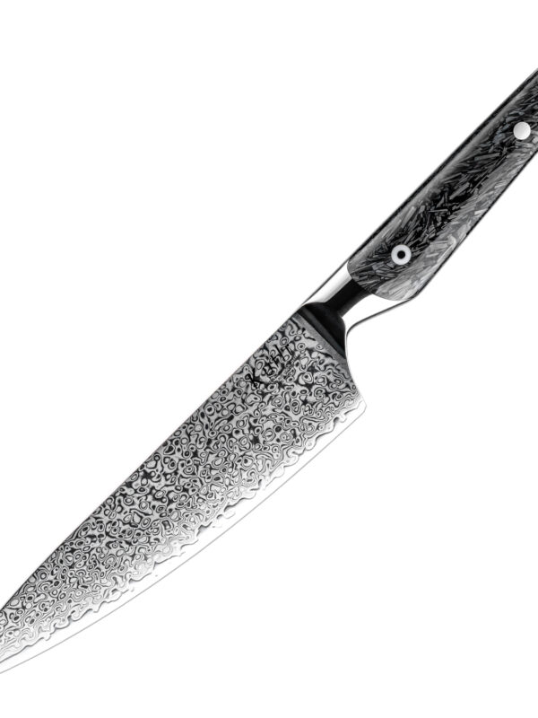 KUTLR 8″ Damascus Chef Knife – 67-Layer AUS-10 Steel, Carbon Fiber Handle (DMS-152A)