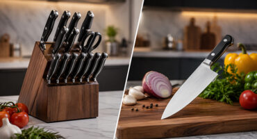 Complete chef knife set with essential kitchen knives