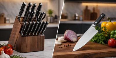 Complete chef knife set with essential kitchen knives