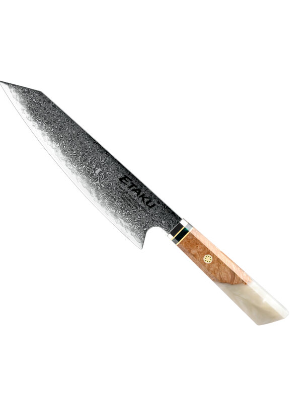 ETAKU 8.2-Inch Kiritsuke Knife – 67-Layer Damascus Steel Blade (DMS-120A-White)
