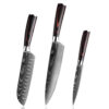 KUTLR 3-Piece Knife Set – Chef, Santoku & Utility Knives with Stainless Steel Blade and Pakka Wood Handles (TD-002A1+B+D)