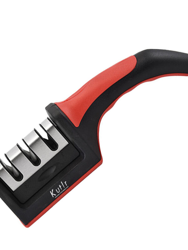KUTLR 3-Stage Knife Sharpener – Tungsten Steel & Ceramic Sharpening Wheels, ABS & Stainless Steel Body, for Kitchen Knives & Scissors (RS-168)